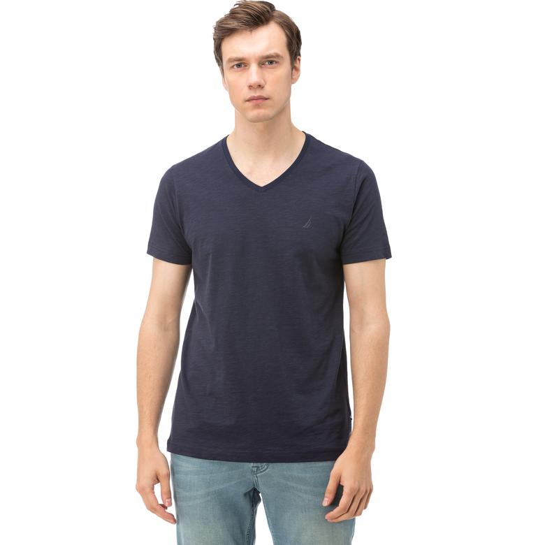 Nautica Erkek Lacivert V-Yaka T-Shirt