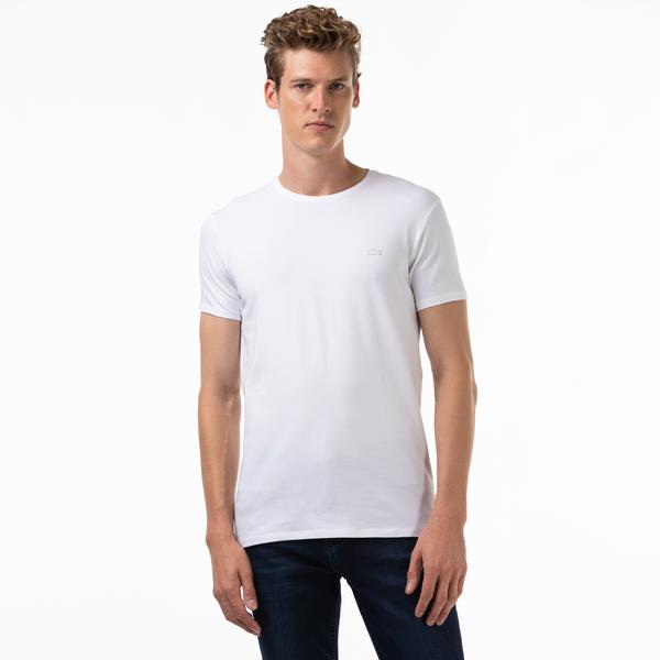 Lacoste Erkek Regular Fit Bisiklet Yaka Beyaz T-Shirt