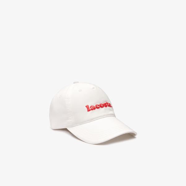 Lacoste Kadın Baskılı Beyaz Şapka
