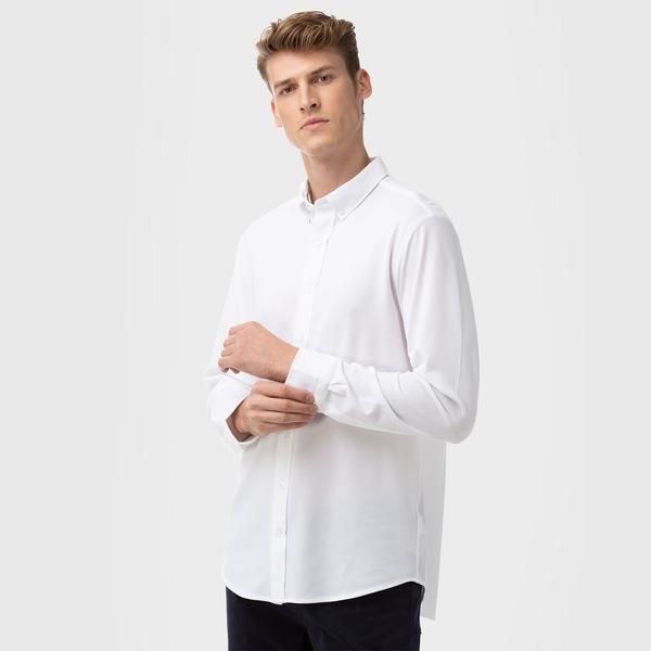 GANT Erkek Beyaz Regular Fit Tech Prep Gömlek