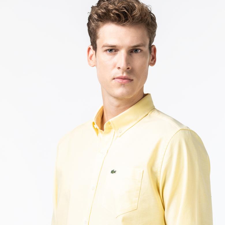Lacoste Erkek Regular Fit Sarı Gömlek