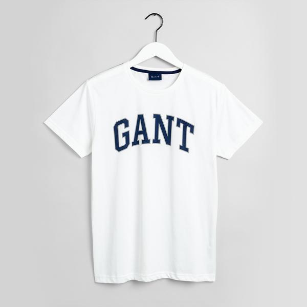 GANT Erkek Beyaz Regular Fit T-shirt