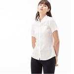 Lacoste Kadın Beyaz Kısa Kollu Regular Fit Gömlek