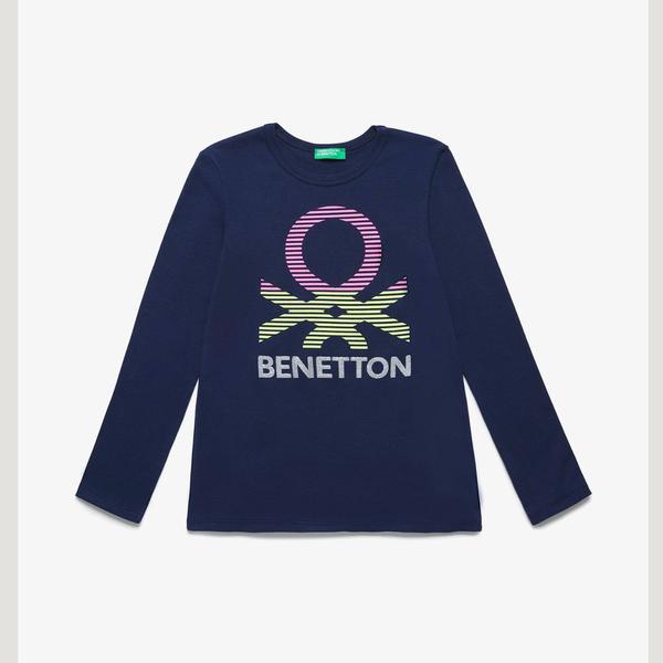 Benetton Kız Çocuk Lacivert T-Shirt
