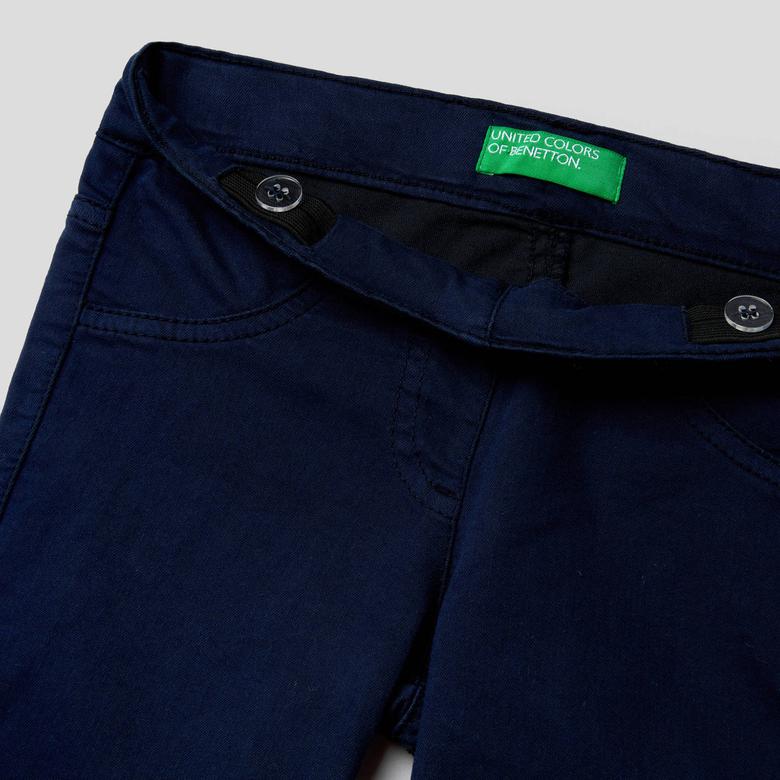 Benetton Streç Jegging Kız Çocuk Lacivert Pantolon