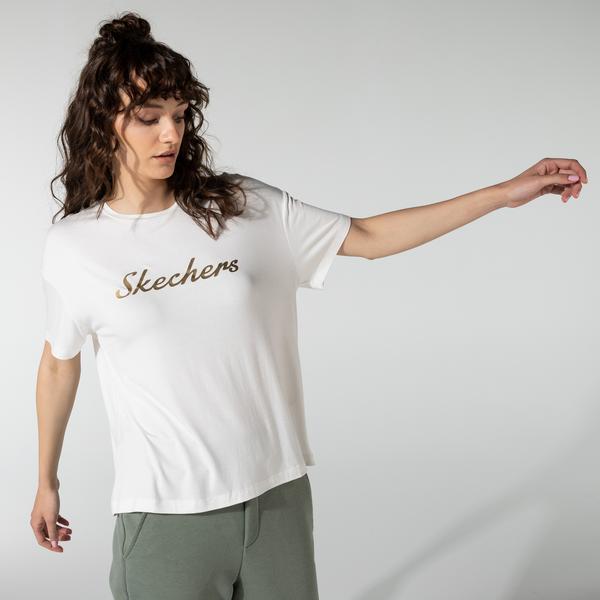 Skechers Graphic Kadın Beyaz T-Shirt