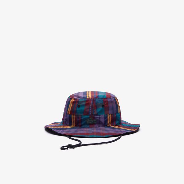 Lacoste L!ve Unisex Ekose Desenli Renkli Şapka