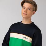 Lacoste Erkek Bisiklet Yaka Renk Bloklu Baskılı Renkli Sweatshirt