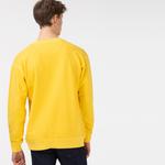 Lacoste Erkek Rahat Fit Bisiklet Yaka Baskılı Sarı Sweatshirt