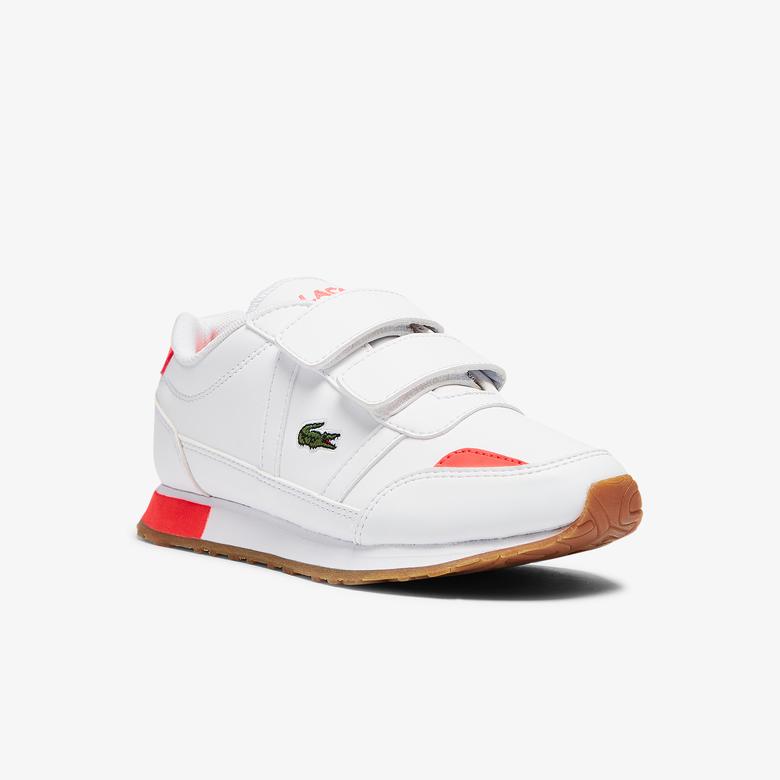 Lacoste Partner 0721 1 Suc Çocuk Beyaz - Kırmızı Sneaker