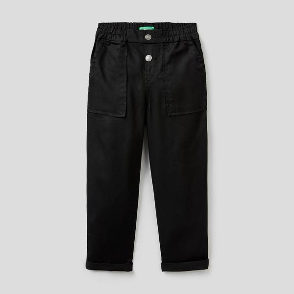Benetton Yüksek Belli Liyosel Kız Çocuk Siyah Pantolon