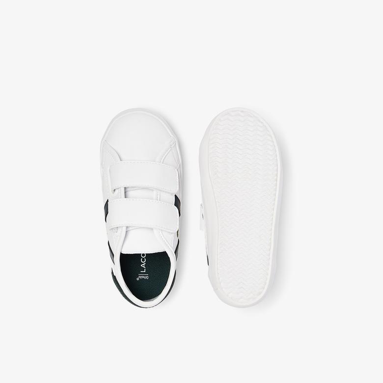 Lacoste Sideline 0721 1 Cui Çocuk Beyaz - Koyu Yeşil Spor Ayakkabı