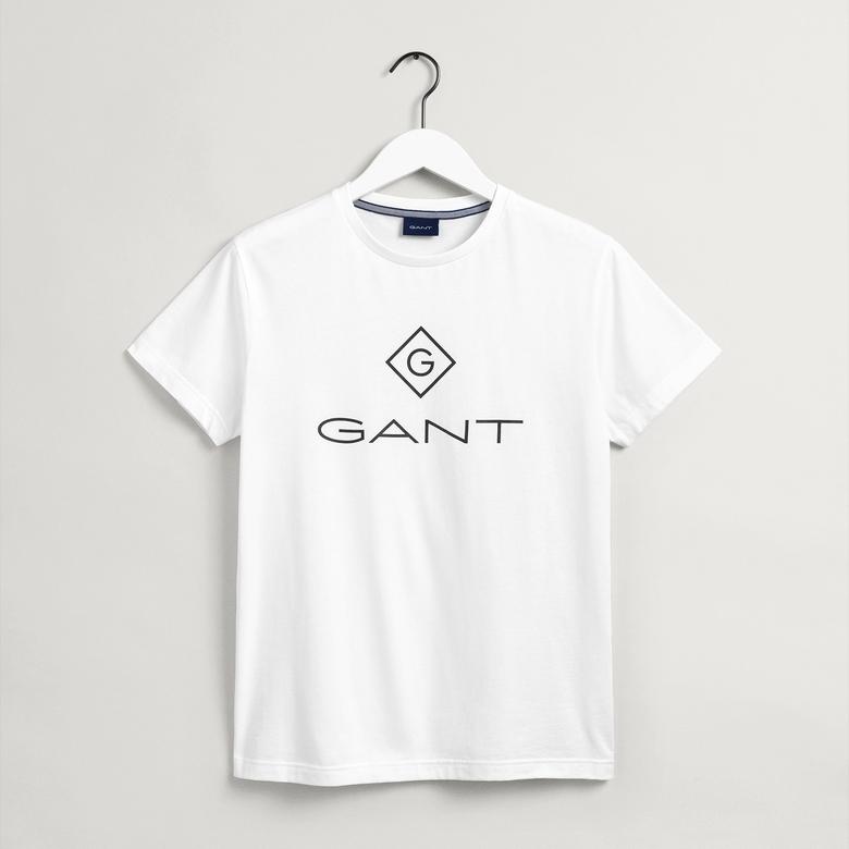 Gant Erkek Beyaz Regular Fit Baskılı T-shirt