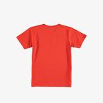 Lacoste Çocuk Bisiklet Yaka Baskılı Kırmızı T-Shirt