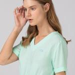 Lacoste Kadın Kısa Kollu V Yaka Açık Yeşil Elbise