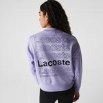 Lacoste L!ve Kadın Boxy Fit Baskılı Mor Sweatshirt