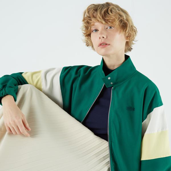 Lacoste Kadın Relaxed Fit Fermuarlı Renk Bloklu Renkli Sweatshirt